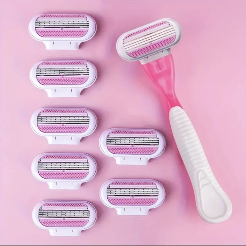 Sicherheitsrasierklingen Damen Beauty Bikini Haarentfernung Rasierklingen Set Rasierer 3-lagige Ersatzköpfe ﻿ Image