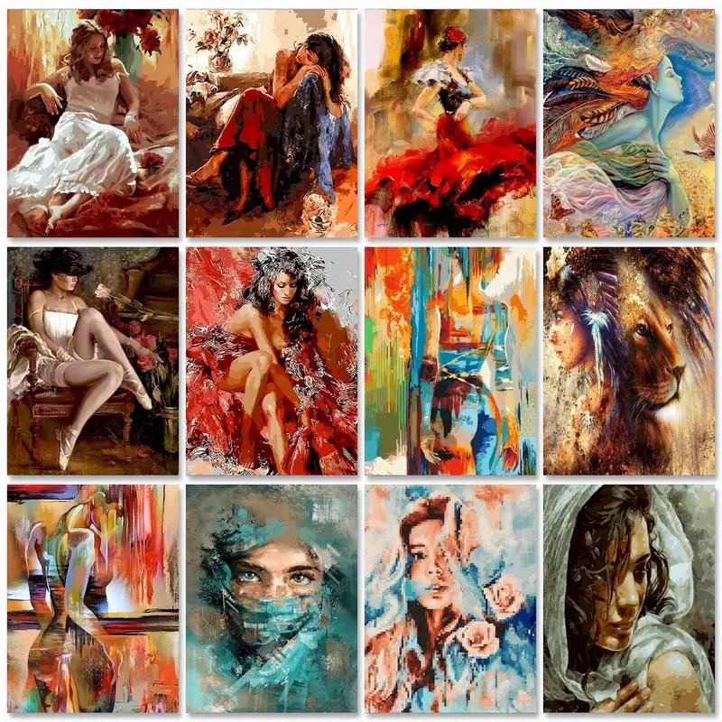 Gatyztoire peinture par numéros abstrait Picasso Figure peinture bricolage peintures par numéro pour adultes Kits peinture à l'huile sur toile maison Dec