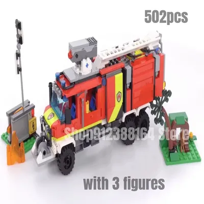 502 Stück Feuerbefehl LKW Bausteine Modell 60374 Spielzeug für Kinder Weihnachtsgeschenk