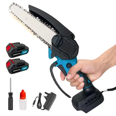 6 Inch Mini Chainsaw Compatible with Makita 18 V Battery ,Thermal Shutdown & Switch Security Lock, 5M/S Speed,For Tree Trimming