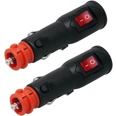 2 stücke Power Adapter Anschluss 12V Auto Stecker mit Sicherung und Schalter 20Mm Cig / 12Mm din Image