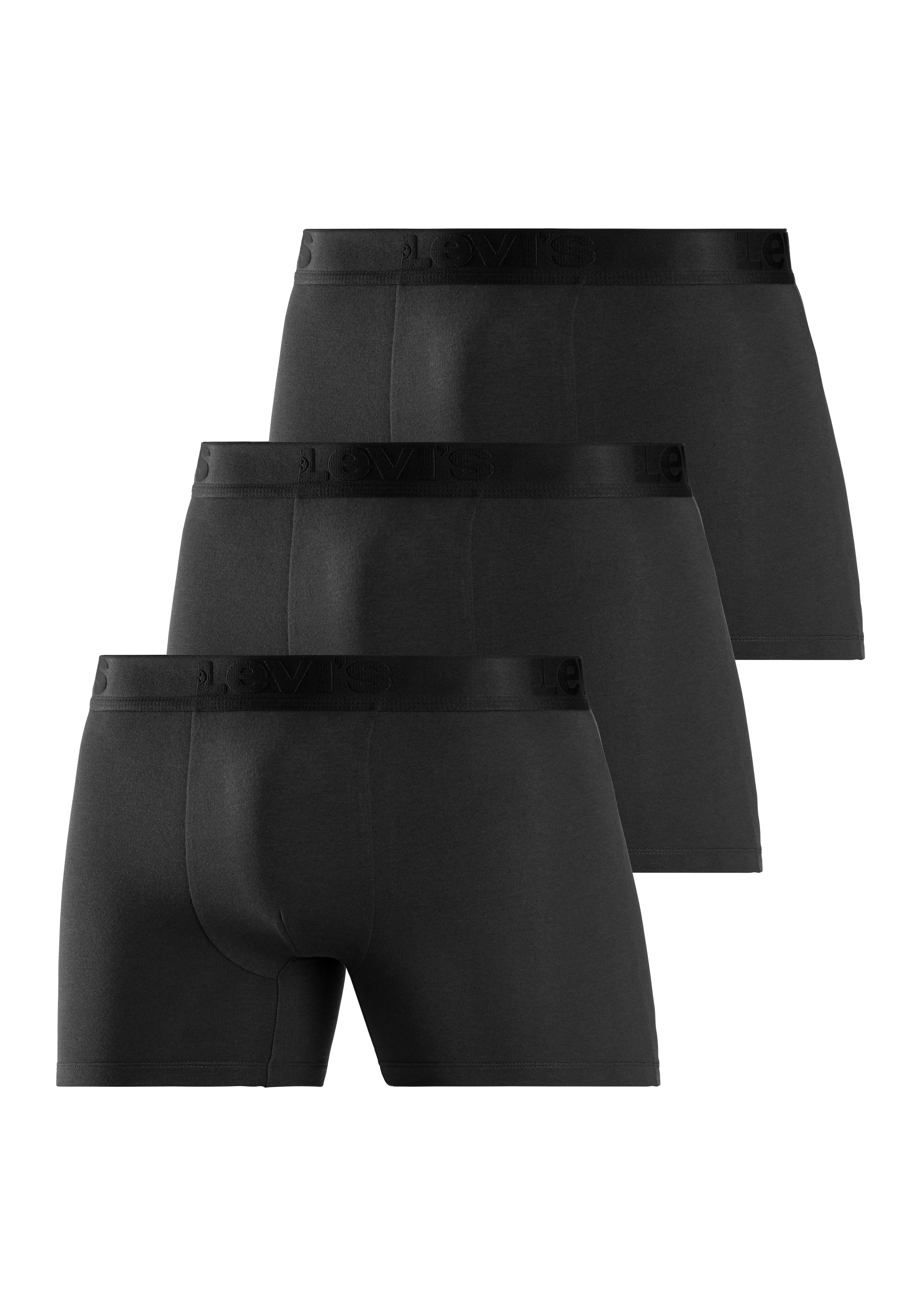 Boxer LEVI'S, Herren, Gr. L, schwarz, Jersey, Obermaterial: 95% Baumwolle, 5% Elasthan, bedruckt, unifarben, normal, Unterhosen Unterhose Boxershort Unterwäsche, mit Logo Webbund Image