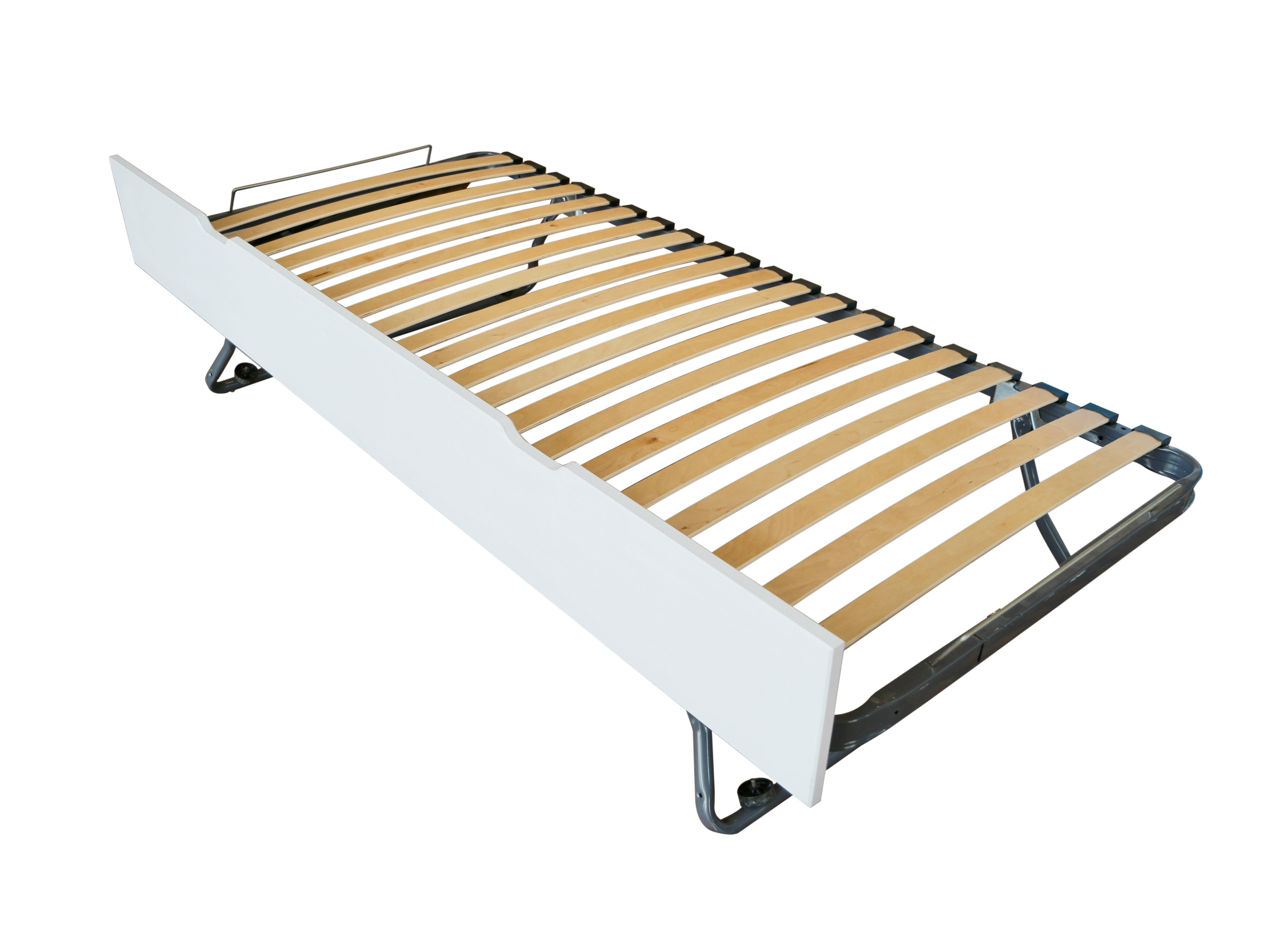 Lit tiroir 90x190 en pin massif - Blanc
