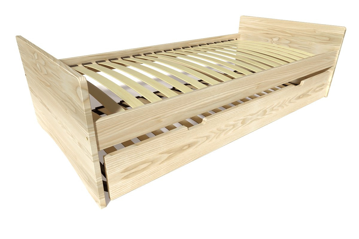 Lit gigogne 80x190 ABC pin massif - Vernis Naturel