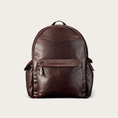 Tecovas Men's Leather Backpack Bag, Dark Brown, Cowhide
