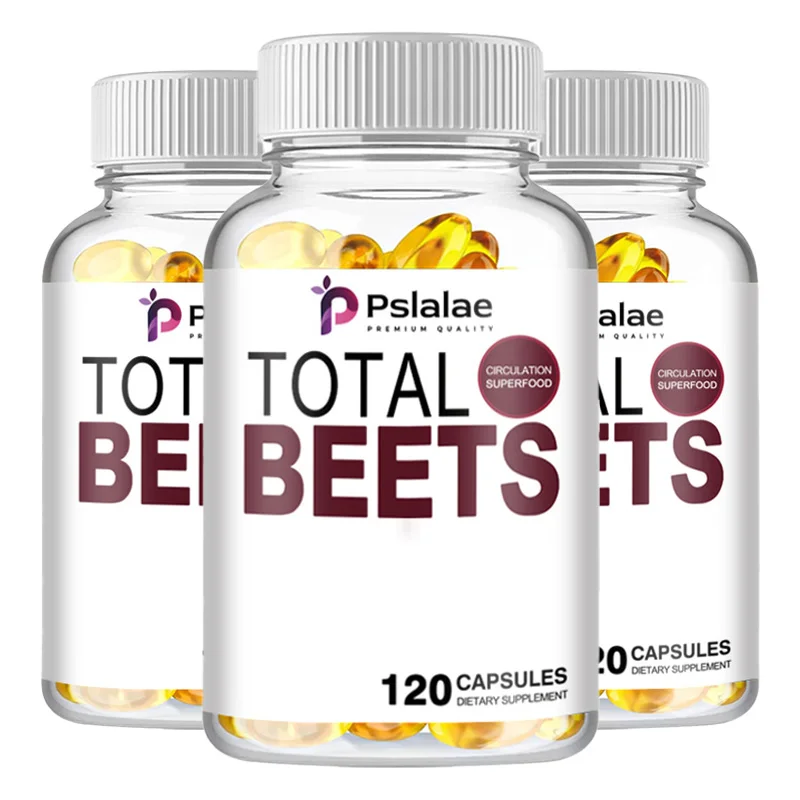 Total Beets Capsules - Enhances Energy, Endurance, Heart Health, Blood Pressure Support, Improves Circulation - 120 Capsules