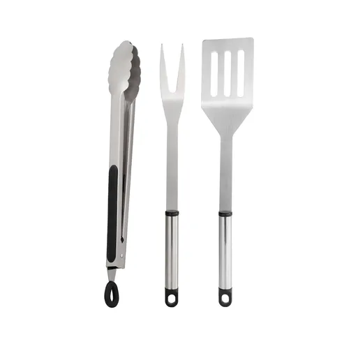 HI 60075 Grillbesteck 3tlg Wender Gabel Grillzange