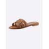 Pantolette HEINE, Damen, Gr. 40, braun (cognac), Leder, Glattleder, Rindsleder, modisch, Schuhe