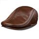 SYXSM Men's Leather Flat Cap,leather hat, Newsboy Cap, leather newsboy hat, Ivy Hats,Warm Ear Protection Cap,100% Genuine Leather hat Leisure,Brown,3XL