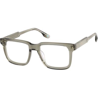 Zenni Men's Square Glasses Brown Plastic Full Rim Frame