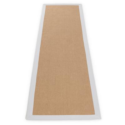 Läufer CARPETFINE "Sisal", weiß, B:75cm H:5mm L:300cm, Sisal, Teppiche, mit farbiger Bordüre, Anti Rutsch Rückseite Image