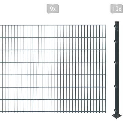 Doppelstabmattenzaun ARVOTEC "ESSENTIAL 143 zum Aufschrauben", grau (anthrazit), H:143cm, Stahl, Kunststoff, Zaunelemente, Zaunhöhe 143 cm, Zaunlänge 2 - 60 m Image