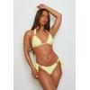 Triangel-Bikini-Top MODA MINX "Amour Triangle", Damen, Gr. S, gelb, 82% Polyamid, 18% Elasthan, unifarben, elegant, Bikini-Oberteile, mit stilvollem Steinbesatz
