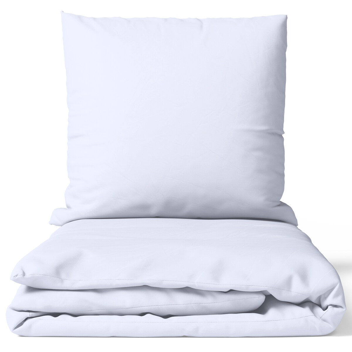 NYVI Bettwäsche Set DreamScience Renforcé Uni - Atmungsaktiv & Weich - 100% Baumwolle - Mit Reißverschluss 135x200 + 80x80 cm weiß Image