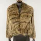 Vera giacca di pelliccia di procione naturale Nuovo soffice cappotto lavorato a maglia di pelliccia di lusso Cappotto invernale da donna Collo di pelliccia naturale Capispalla corto