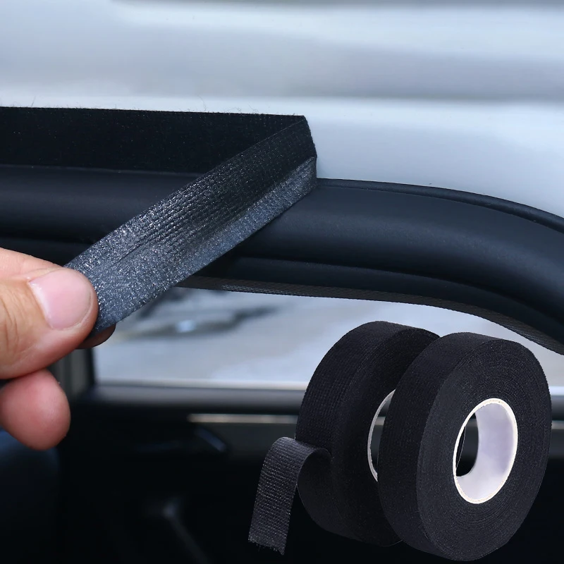 Kfz-Kabelband, Kabelbaum, Verkabelung, Isolierband, schwarzer Samt, Kabelbündel, Flammengewebe, Kabelbaum, flammhemmendes Isolierband Image