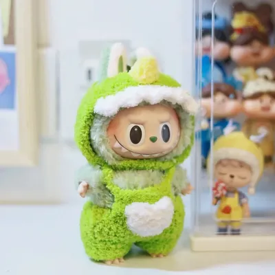 Costume da dinosauro per bambola Labubu da 17 cm Felpe con cappuccio ed accessori alla moda per