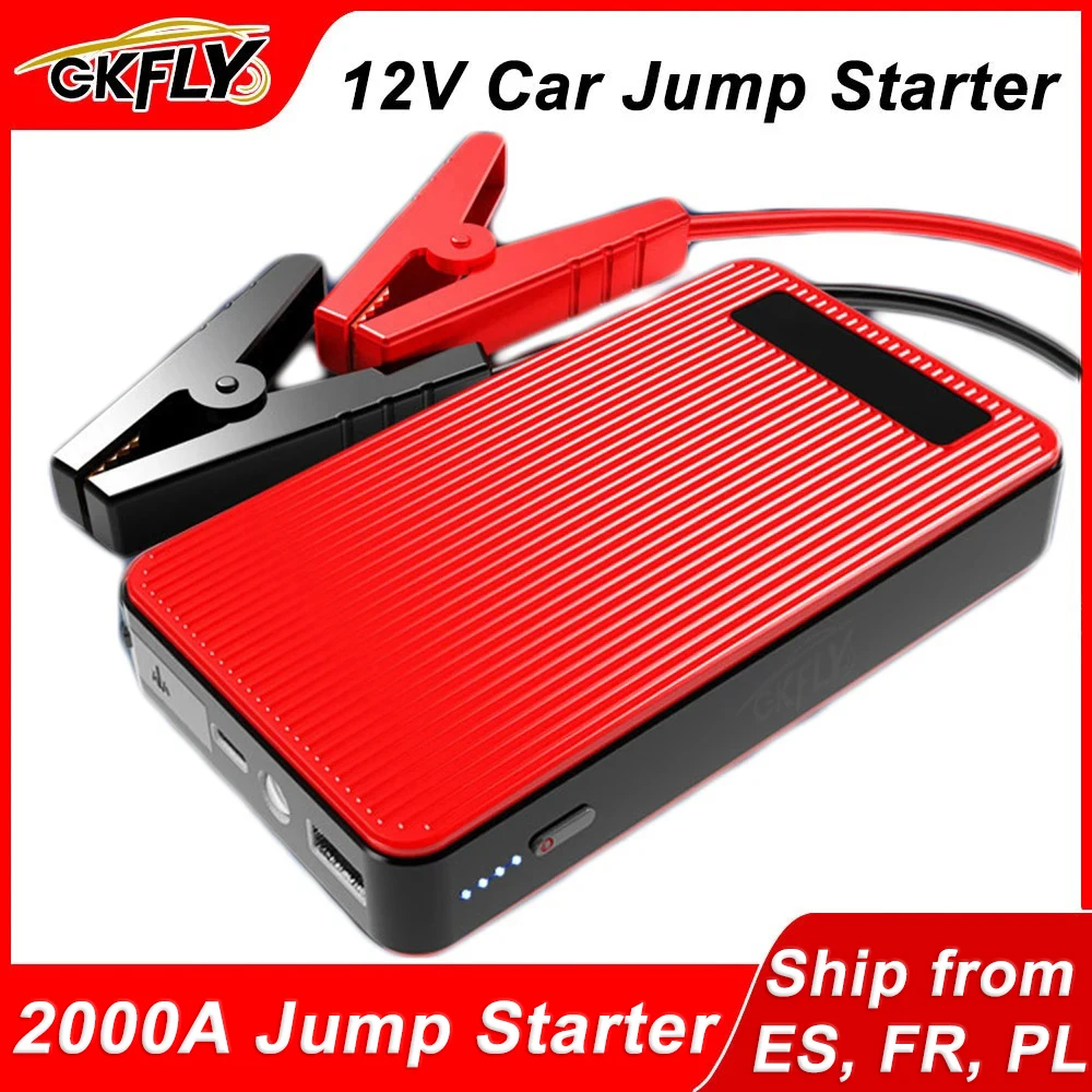 GKFLY Autobatterie-Starthilfe, 2000 A, tragbares Autobatterie-Booster-Ladegerät, 12 V, Startgerät, Notfall-Booster Image