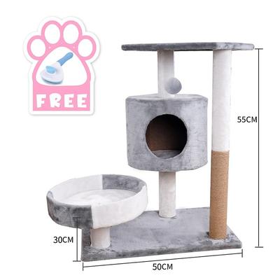 Cat Cat Tree Cat Tower Patchwork Solid Colored Durable Easy to Install Plush Fabric for Large Cats