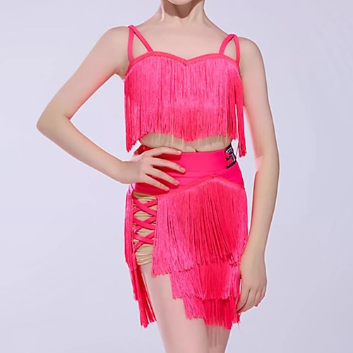 Tanzkleidung für Kinder Röcke Quaste Mädchen Leistung Freizeitskleidung Ärmellos Normal Elastan Image