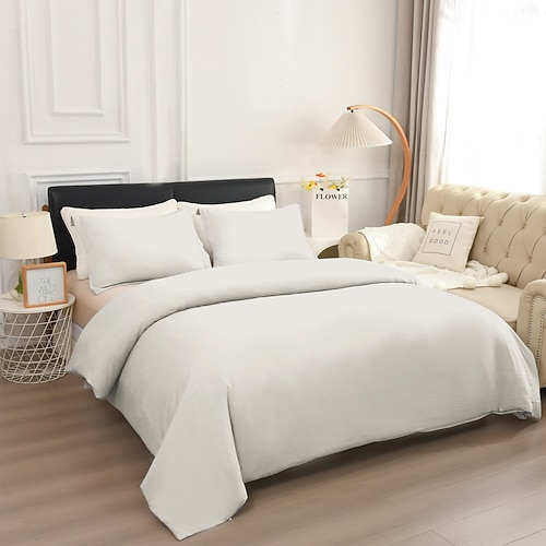 Bettbezug Queen Size 3-teiliges Queen-Bettbezug-Set, weiche, doppelt gebürstete Queen-Size-Bettbezüge mit Reißverschluss, 1 Bettbezug und 2 Kissenbezüge Image