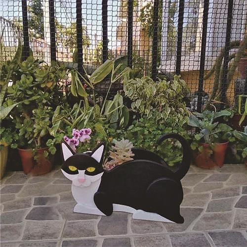 Pflanzgefäße für den Garten, niedlicher Hund, Katze, Tierform, Cartoon-Blumenübertopf, Sukkulenten-Pflanzgefäß für lebende oder künstliche Pflanzen für den Balkon zu Hause, Gartendekoration Image