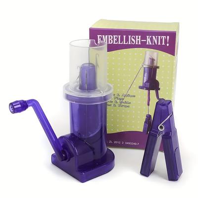 TEMU 1pc Diy Craft Kit - Handheld Knitting Machine Tool Set For Quick Braiding, Light Purple Image