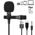 Lavalier Mini microfono da 3,5 mm Microfono professionale a condensatore USB per telefono portatile PC Computer Clip-on da bavero Tipo C Micro Mic