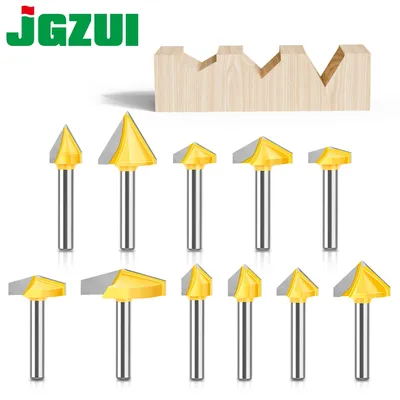 1PC 6mm Shank 90 Degree V-shaped 3D Router Bit Computer Carving Router Bit Woodworking Router Bit V-shaped Milling Cutter