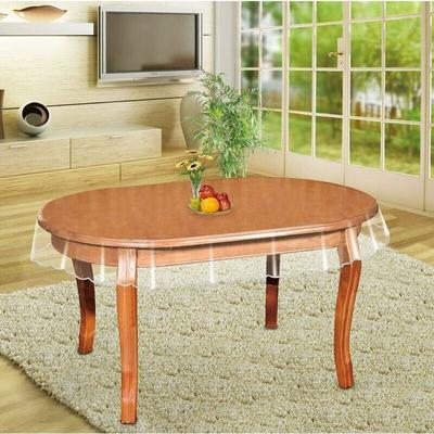 Tigrezy - Klarer Vinyl-Tischdeckenschutz, ovale Küche, wasserdicht, transparenter Kunststoff, ovale Image