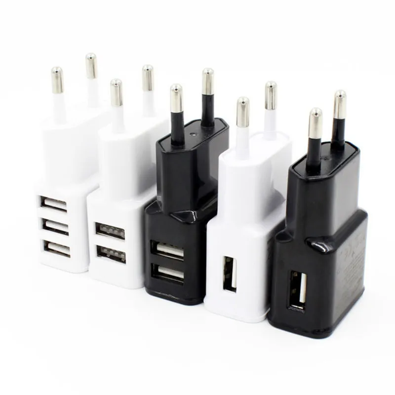 USB-Wandladegerät, 5 V, 2 A, Netzteil, universell, CE-zertifiziert, Dual-USB, EU-Stecker, Handy-Ladegerät, kompatibel mit Samsung Galaxy Image