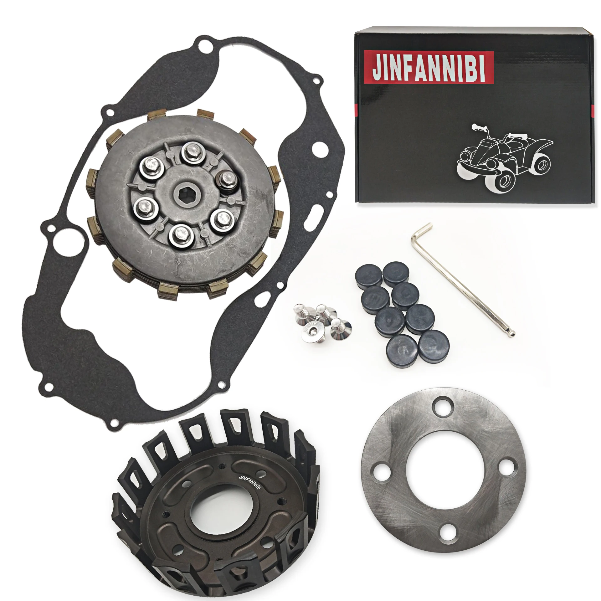 CNC Billet Kupplung Kit Abdeckung Dichtung Kompatibel für Yamaha Banshee 350 YFZ350 1987-2006 Kupplung Korb Buchsen Heavy Duty Image