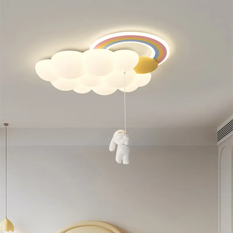 Nordic Cloud Kind Stilvolle Deckenleuchten für Mädchen Schlafzimmer Kindergarten Kinderzimmer Kronleuchter Wohnkultur Beleuchtung Glanz Leuchte