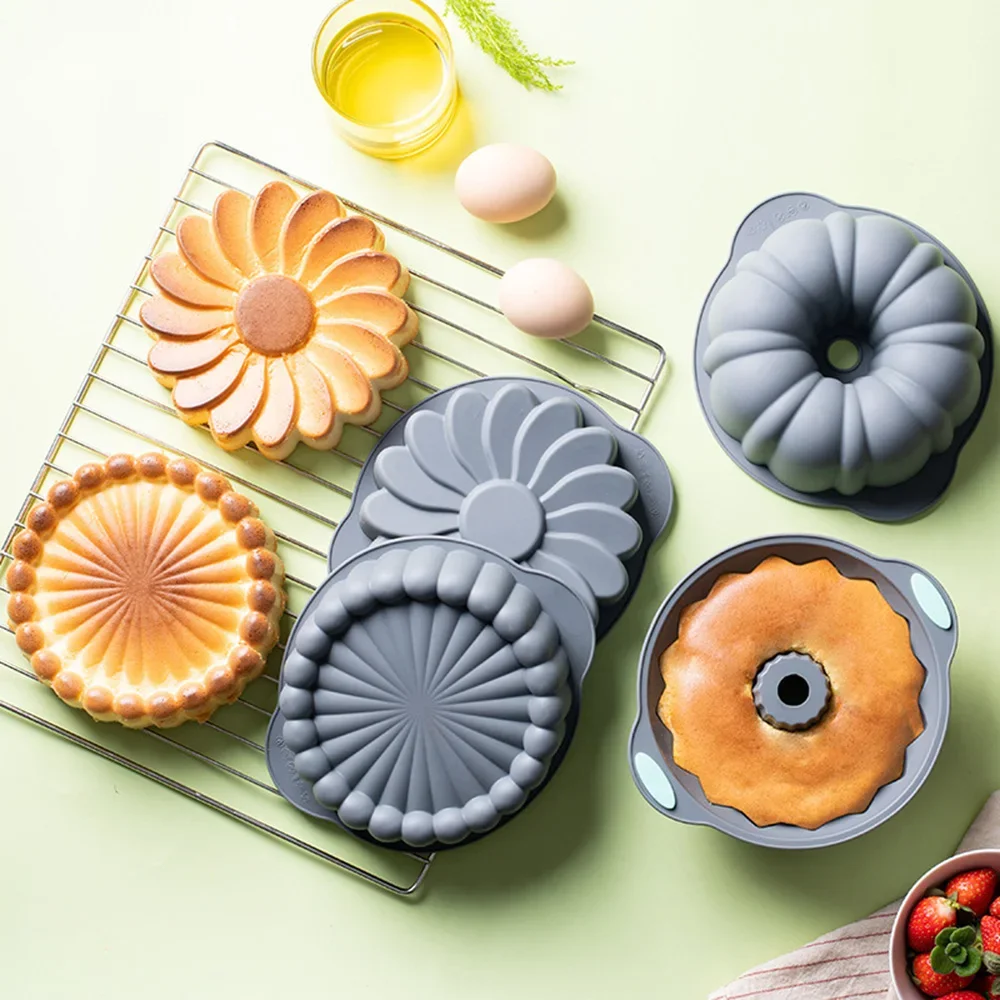 Runde Silikon Kuchen Form 3D Spirale Muster Bündel Pan Antihaft Geburtstag Kuchen Pan Brownie Dessert Kuchen Dekor DIY Backen Werkzeug