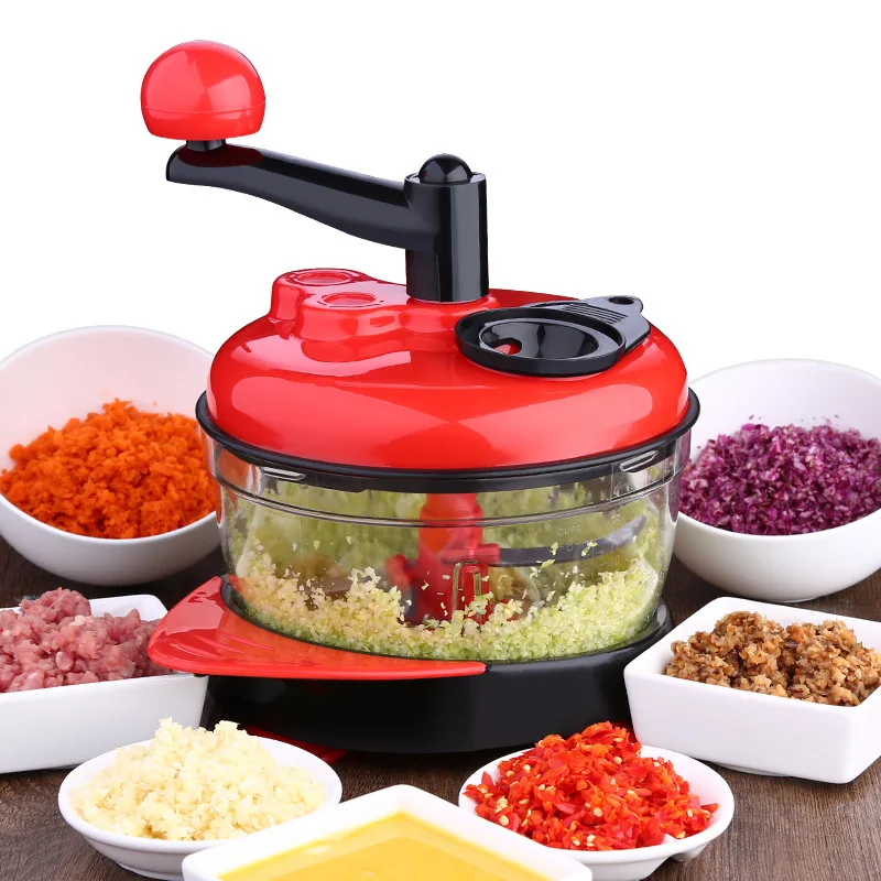 1,5 l Hochleistungs-Multifunktions-Küchenhandbuch, Küchenmaschine, Fleischwolf, Gemüsehacker, Schredder, Schneider, Eiermixer Image