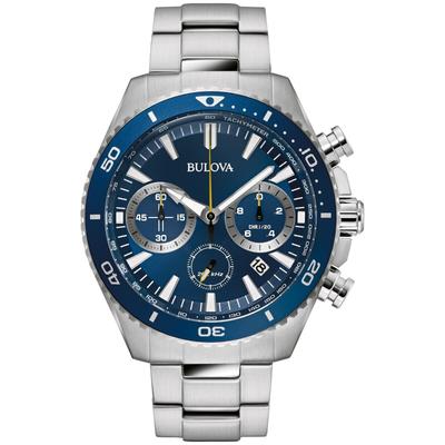 Bulova Marine Star Herren Silber Uhr 98B393 Image