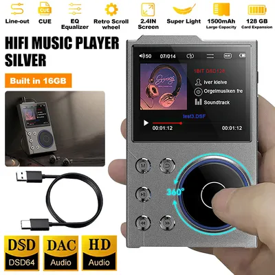 16GB/128GB Bluetooth HiFi MP3 Player Lossless DAC DSD High Definition Hires Digital Audio Music