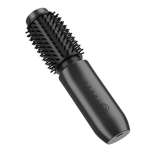 Lurowo Cordless 3 in 1 Hair Styler, Cordless Hair Styler Heated Hair Brush with 4 Temperature Adjustable, USB Rechargeable Hair Curler and Straightener Brush, Portable Straighteners for Hair Styling