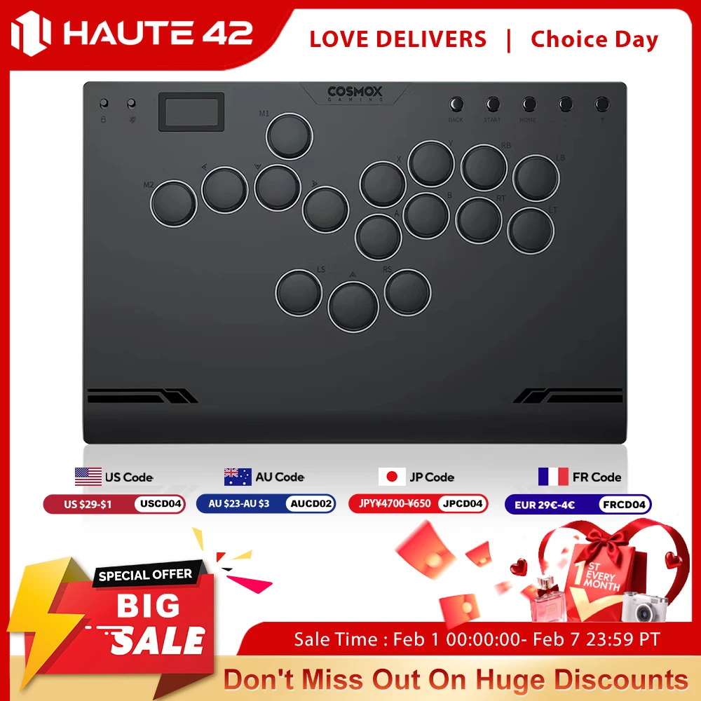 Haute42 M Gen2 Aluminiumlegierung Hitbox Hebelloser Controller Stickless Arcade Stick für PC/Ps4 /Ps5 Hitbox Fighting Controller Image