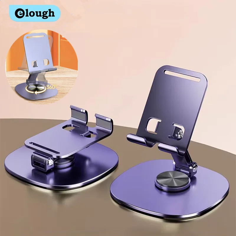 Elough 360 ° Support de tablette Portable rotatif pour iPad iPhone 15 Xiaomi, support de téléphone Portable pliable pour bureau paresseux en direct