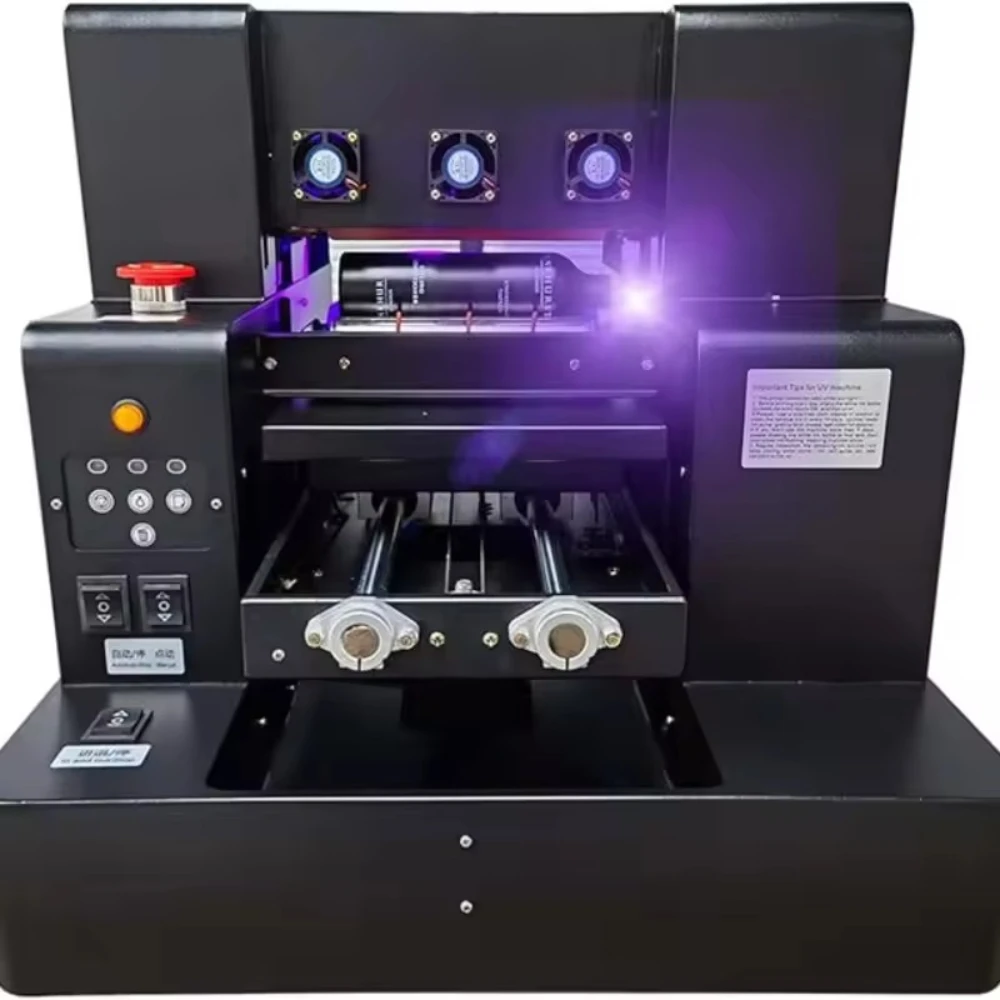 VEVORSIHAO Töpferscheibe Keramikformmaschine A4UV-Drucker, DTUV-Drucker UV-LED-Tintenstrahldrucker USB mit Rotation für Flaschen/Papier/PVC Image