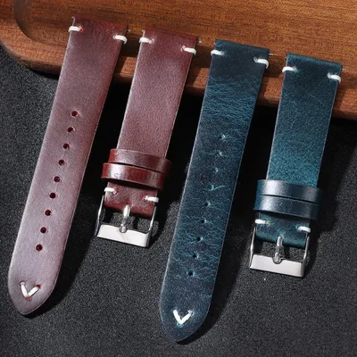 18mm 20mm 22mm Retro Echtes Lederband Öl Wachs Für Seiko Kalbsleder Uhr Band Vintage Armband Frauen Image