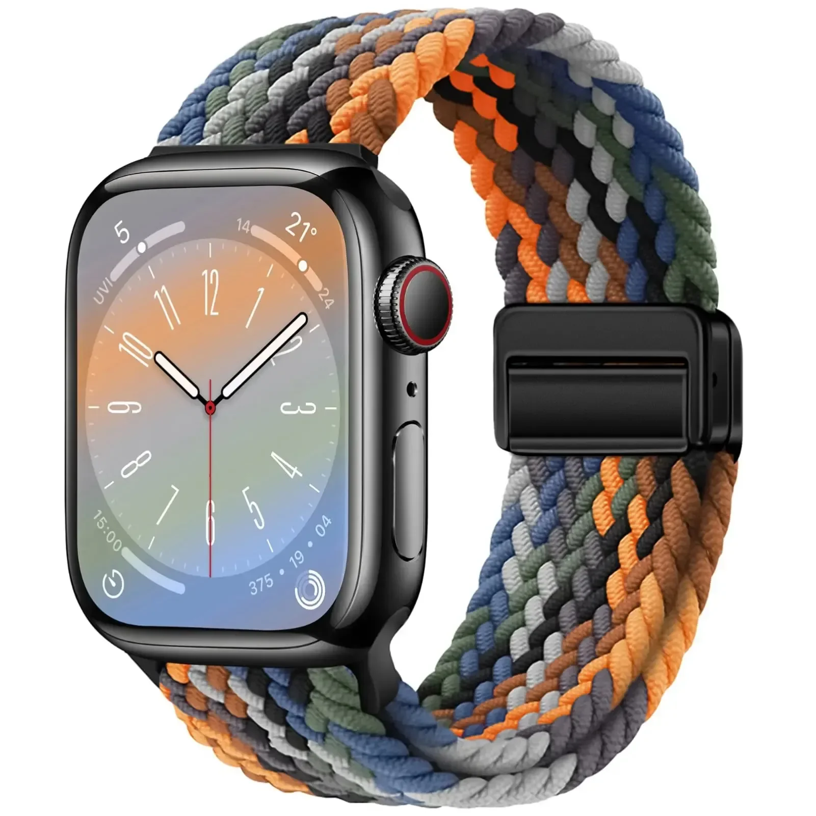 Geflochtenes Armband für Apple Watch Band 44 mm 40 mm 45 mm 49 mm 41 mm 38 Schnallenarmband iWatch Serie SE 7 3 6 8 9 Ultra 2 Magnetarmband Image