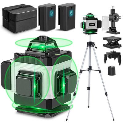 Onevan - 4 x 360° Laser-Nivelliergerät 4D 16 Laserlinien, mit 1.2m Stativ für Lasernivelliergeräte