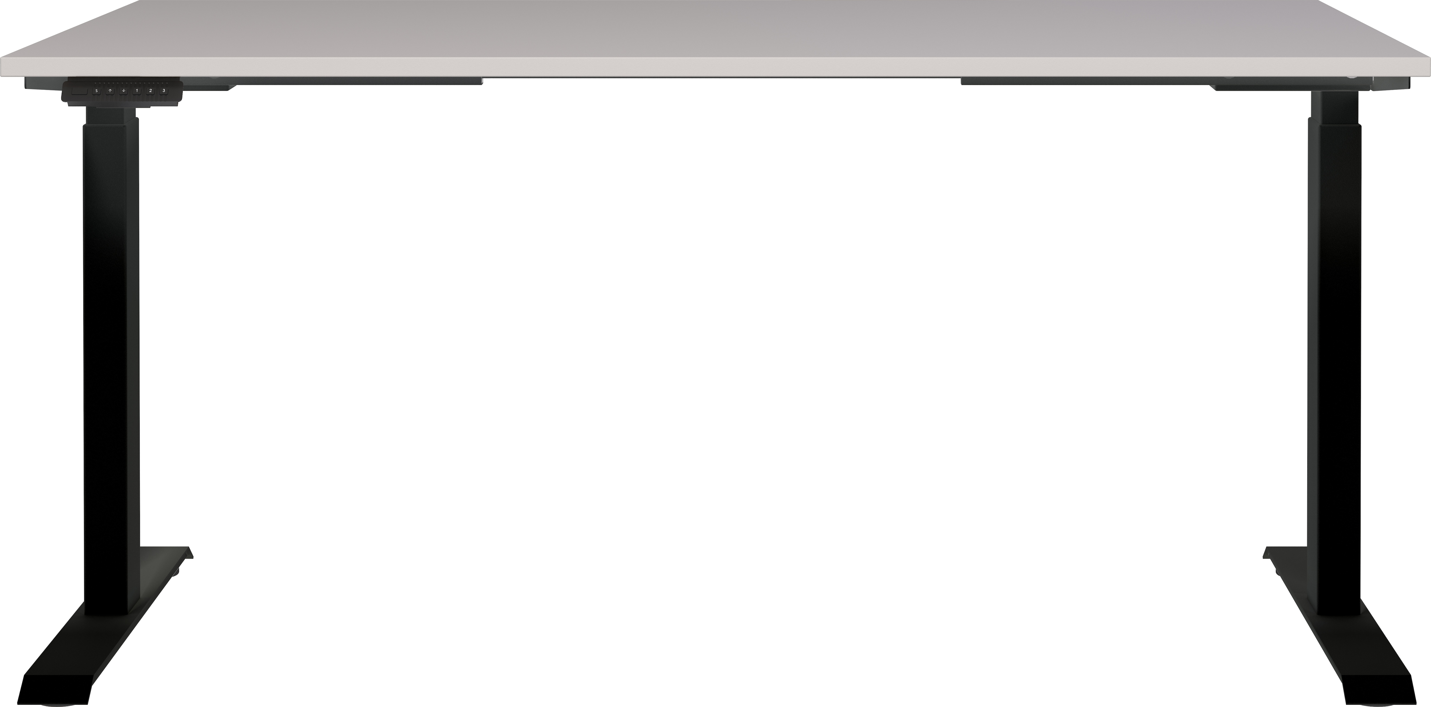 Schreibtisch GERMANIA "Lemont", braun (kaschmir, schwarz, kaschmir), B:160cm H:72cm T:80cm, Tische, Schreibtisch, Elektrisch höhenverstellbarer Schreibtisch