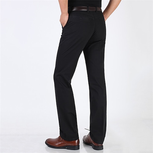 Herren Abschlußfeier Anzughose Hose Chinos Knöpfe Tasche Einfach Komfort Formell Party Arbeit Mode Klassicher Stil Cachi scuro Hellkaki Mikroelastisch Image