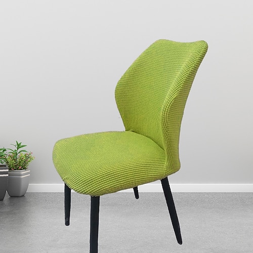 runder Sitzbezug Stuhlbezüge mit gebogener Rückenlehne verdickter Schonbezug für Esszimmerstühle Stretch-Sitzbezug waschbarer Stuhlschutz für Esszimmer, Hotel, Restaurant Image