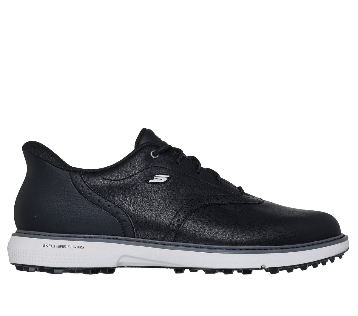 Skechers Men's Slip-ins Waterproof: GO GOLF Prestige SL Shoes | Size 10.0 Extra Wide | Black | Leather/Synthetic/Textile | Arch Fit