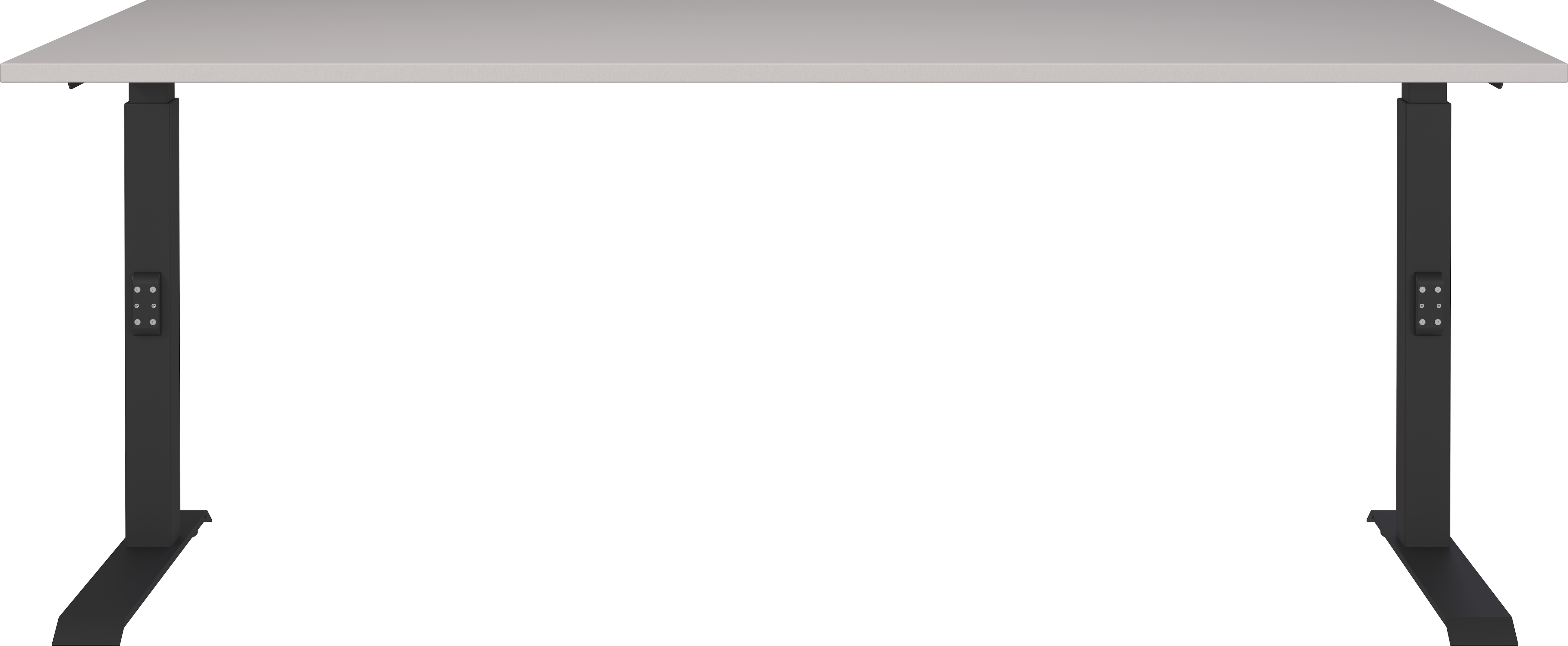 Schreibtisch GERMANIA "Lemont", braun (kaschmir, schwarz, kaschmir), B:180cm H:68cm T:80cm, Tische, Schreibtisch, Mechanisch höhenverstellbarer Schreibtisch