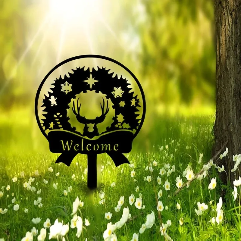 Garten Zeichen Metall Zeichen Weihnachten Hof Pfahl Metall Weihnachten Ornament Garten Pfahl Urlaub Garten Dekor Metall Hof Kunst